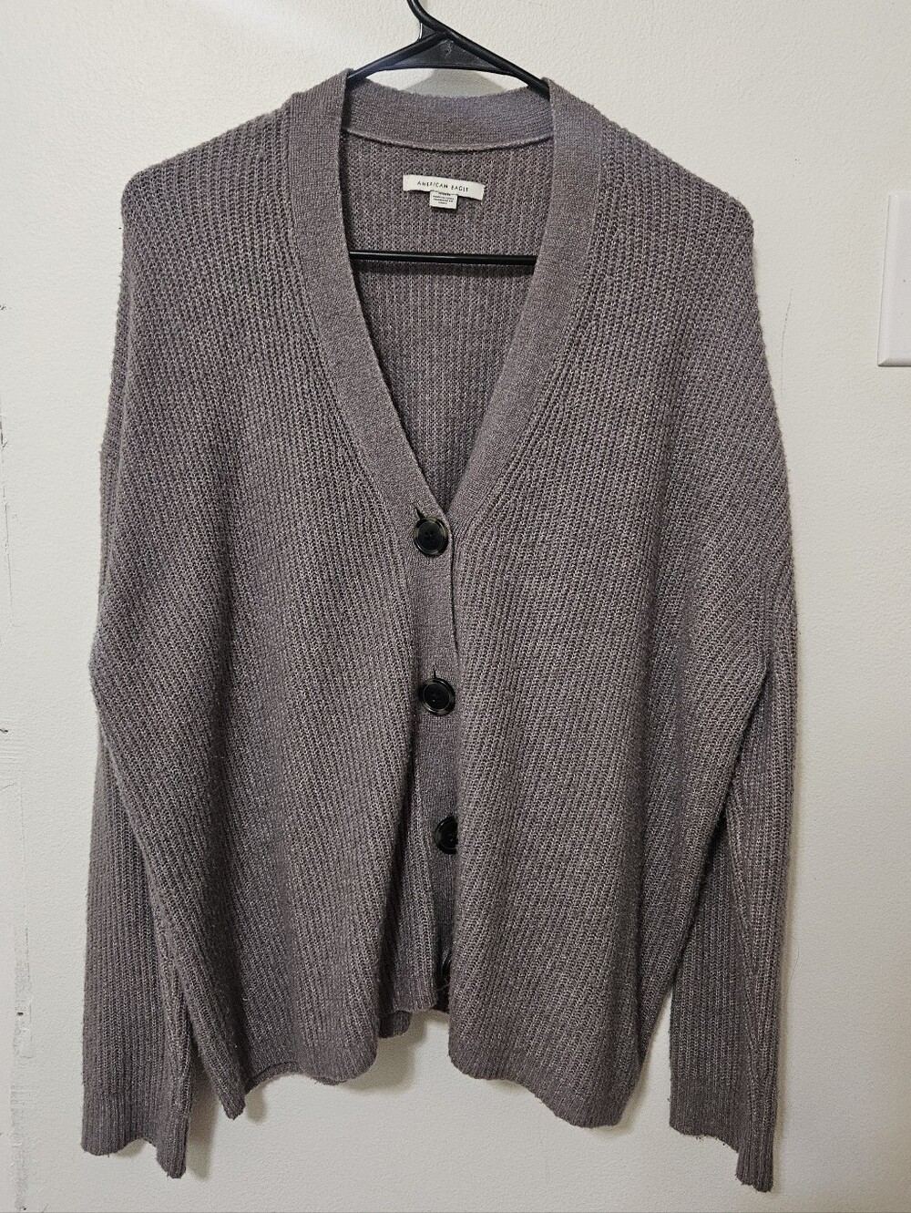 Green American Eagle Cardigan Sweater
